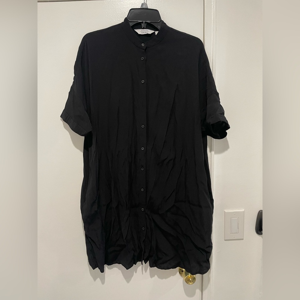 & Other Stories Black Buttoned Down T-shirt Dress